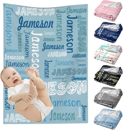 Miniatura 18 de Mantas de bebé personalizadas para niñas y niños, regalos personalizados para bebés, niñas y niños