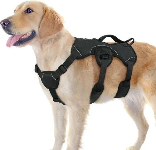 rabbitgoo Arnés para perro a prueba de escapes, arnés suave acolchado de cuerpo completo para mascotas, chaleco reflectante ajustable sin tirones