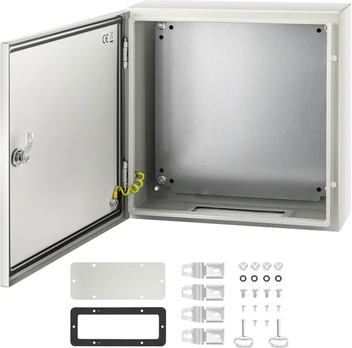 VEVOR NEMA - Caja de acero de 16 x 16 x 6'', caja eléctrica de acero NEMA 4X, IP66 impermeable y a prueba de polvo, caja de conexiones eléctricas