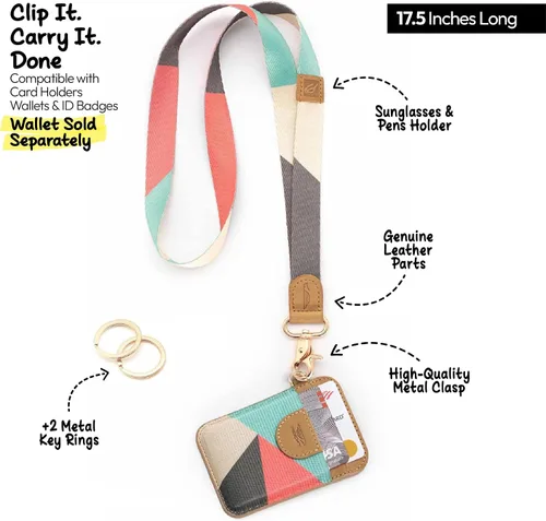 Miniatura 4 de POCKT Llavero con cordón para el cuello para hombres y mujeres, carteras geniales y soportes para tarjetas de identificación Cruz