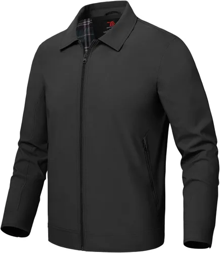 Rdruko Chaquetas ligeras para hombre Cortavientos de primavera y otoño Chaquetas ligeras Casuales y elegantes con bolsillos