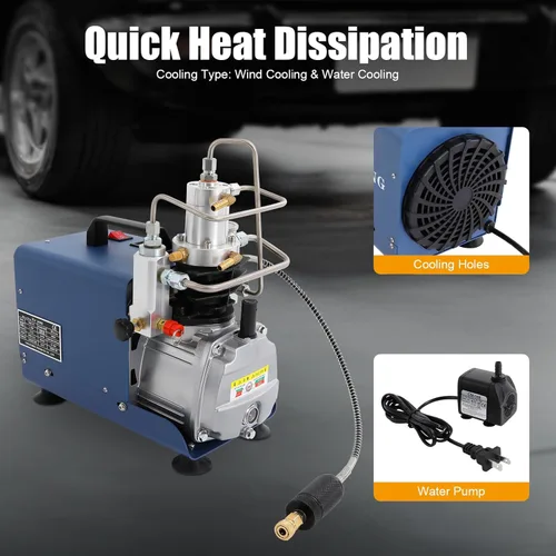 Miniatura 4 de Bomba eléctrica del compresor de aire PCP,30 MPa 4500psi Compresor portátil Compresor de aire de alta presión Inflador eléctrico PCP,Bomba de aire