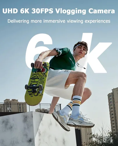 Miniatura 2 de FLATIC Cámaras para Fotografía, Cámara Digital 6K 64MP con WiFi y Micrófono para Youtuber, Cámara de Videoblogs con Zoom 16X y Pantalla Giratoria