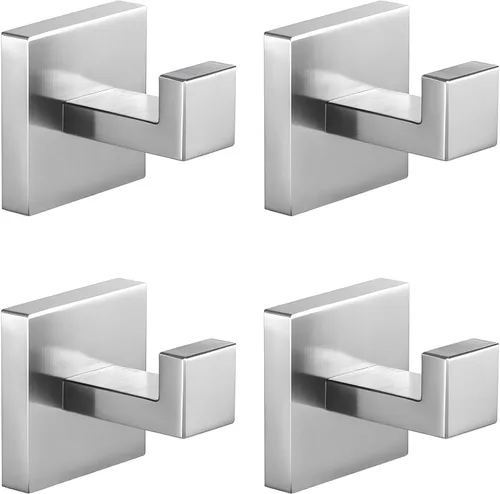 Miniatura 9 de Paquete de 4 ganchos adhesivos dorados para toallas, ganchos autoadhesivos de acero inoxidable para abrigo, gancho para colgar en la pared