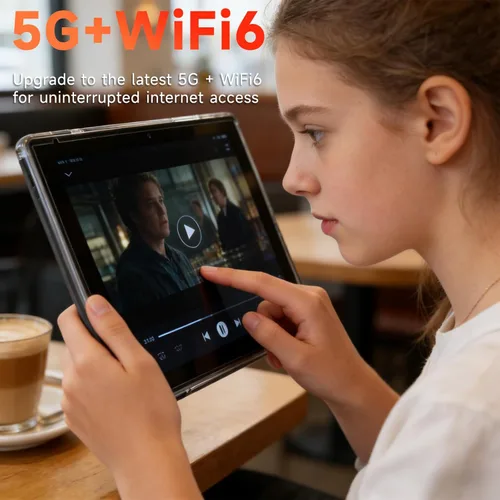 Miniatura 7 de WUIUHOU Tablet Android 15 de 10.1 pulgadas, 8 GB de RAM y 32 GB de almacenamiento, pantalla HD IPS, batería 5G WiFi 6,6000 mAh, cámara dual