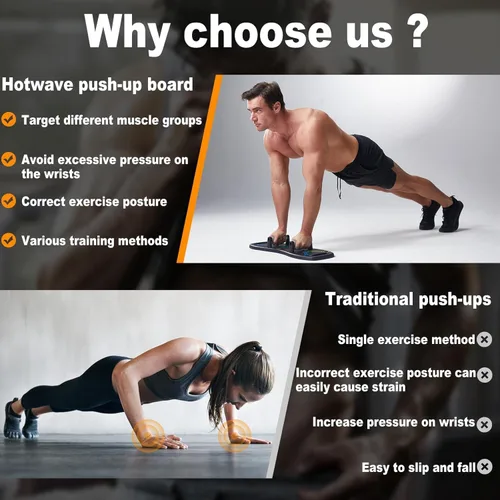 Miniatura 4 de HOTWAVE Push Up Board, Portable Pushup Board for Men, Foldable Push-up Board, Multifunctional Push Up Board-20 in 1 at Home Gym, Pushup Handles for