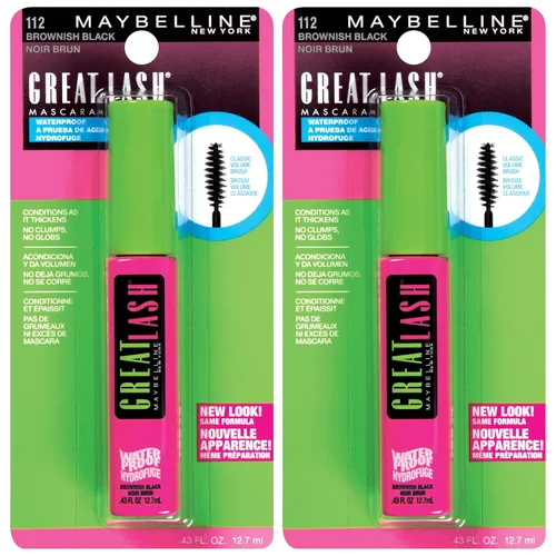 Miniatura 17 de Maybelline Great Lash BIG Máscara lavable, Máscara voluminizadora, espesante y alargadora, color negro parduzco, 2 unidades Negro café.
