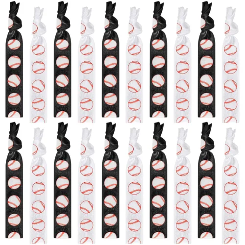 Hanaive 20 ligas elásticas para el pelo de béisbol, pulseras sin arrugas, accesorios para mujeres