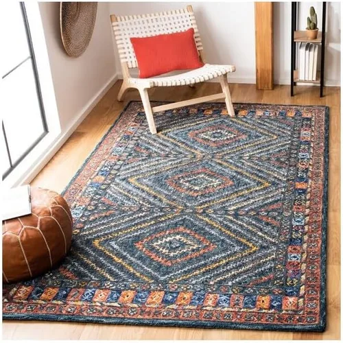 Miniatura 2 de SAFAVIEH Aspen Collection - Alfombra decorativa de 2 x 3 pies, color óxido y verde, lana bohemia hecha a mano, ideal para zonas de alto tráfico