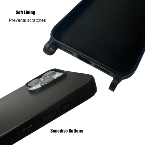 Miniatura 4 de Funda cruzada para teléfono compatible con iPhone 15 Pro Max, bonita funda de silicona suave con cordón ajustable para el hombro, protector a prueba
