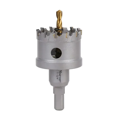 Miniatura 27 de Sierra perforadora de carburo de 1-1/2 pulgadas (1.496 in) para metal duro, cortador de agujeros con punta de carburo de tungsteno con broca piloto