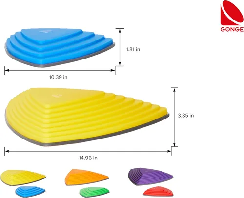 Miniatura 6 de GONGE River Stones - Las piedras originales de juego para niños para equilibrio y coordinación, fondo antideslizante, apilables, para interiores