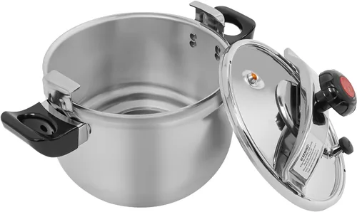 Miniatura 6 de Olla a presión, olla a presión de acero inoxidable de 11.62 cuartos de galón, olla de estofado a presión de alta presión de 60 Kpa, cocción rápida