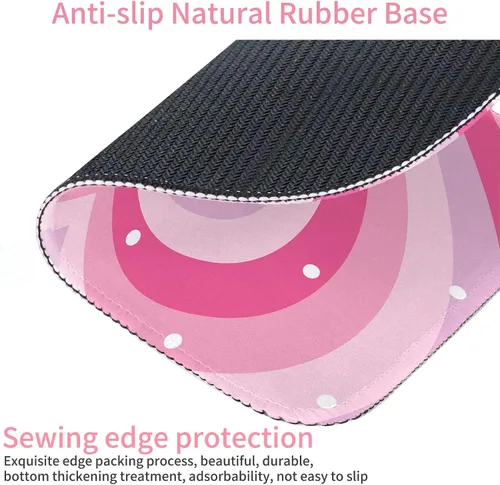 Miniatura 5 de Seorsok Alfombrilla de mouse con forma de corazón rosa, cuadrada, impermeable, base de goma antideslizante, para computadora portátil de oficina