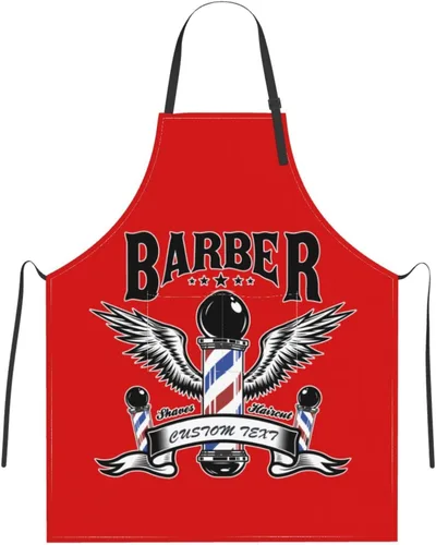Miniatura 20 de Delantal de barbería personalizado para hombres y mujeres, delantal de peluquería con texto personalizado con bolsillos, delantal personalizado