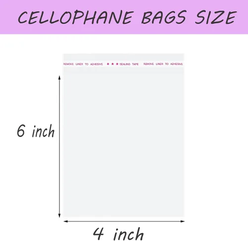 Miniatura 2 de JOSDIOX 200 bolsas de celofán autoadhesivas transparentes de 4 x 6 pulgadas, bolsas de celofán autoadhesivas para galletas, dulces, panadería