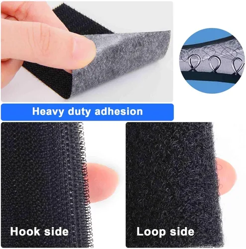 Miniatura 3 de Cinta de gancho y bucle de 2 pulgadas x 10 pies, tira entrelazada autoadhesiva, cinta de montaje de adhesión resistente, sujetador de tiras
