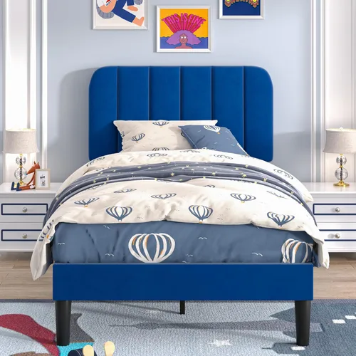 Miniatura 48 de VECELO Marco de Cama Tapizada Tamaño Full con 4 Cajones y Cabecero, Marco de Cama Plataforma de Almacenamiento de Terciopelo, Soporte de Listones