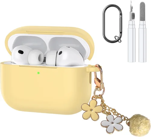 Miniatura 20 de Compatible con funda AirPods Pro 3, bonita funda protectora de silicona para Apple AirPods Pro 3 con kit de limpieza y llavero, accesorios