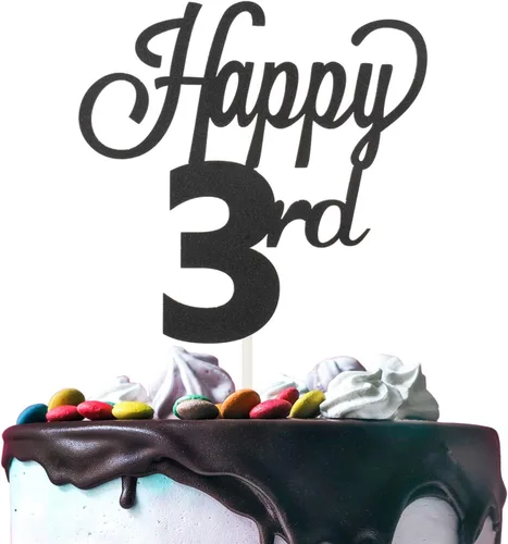Miniatura 83 de LINGTEER - Decoración para pastel con texto "Happy Birthday 100", color negro