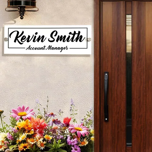 Miniatura 7 de Placa de identificación personalizada para puerta con logotipo de negocios, placa de identificación personalizada para letrero de pared, 2 tamaños