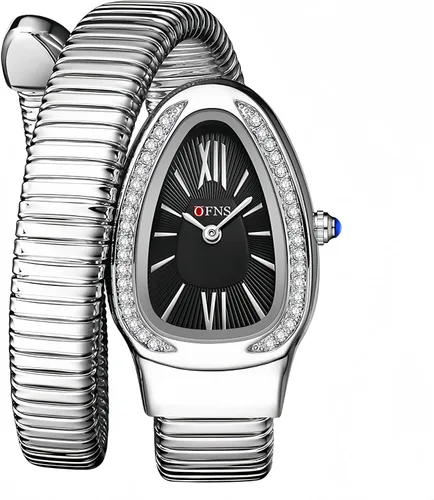 Miniatura 13 de OFNS Relojes de Serpiente para Mujeres Reloj de Pulsera Tipo Brazalete de Lujo con Forma de Serpiente con Diamantes de Cuarzo Esfera con Números
