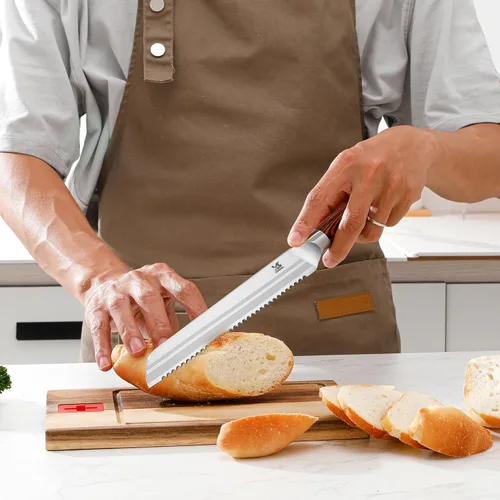 Miniatura 8 de MSY BIGSUNNY Juego de cuchillos de cocina de 5 piezas, cuchillo de cocina profesional alemán de acero inoxidable, serie Tang
