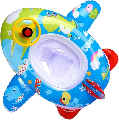 Miniatura 8 de Lindo flotador inflable de piscina para niños, flotador de verano de PVC, cama de aire, lago, barco, flotadores de natación con 2 asas, balsa