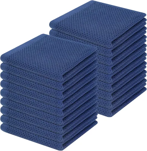 Miniatura 48 de Homaxy Paños de cocina de 100% algodón con tejido de gofre, ultra suaves, absorbentes, de secado rápido, 12 x 12 pulgadas, paquete de 6, amarillo