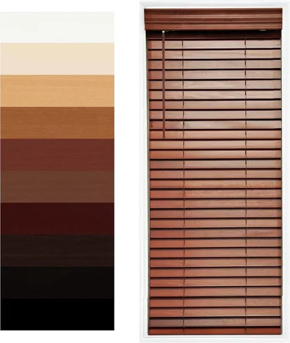 Miniatura 12 de TailorView Cortinas de ventana horizontales de madera personalizables sin cordón - Paletas de 2 pulgadas - Alabastro - Montaje interior o exterior.