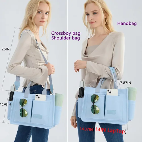 Miniatura 2 de Bolso de lona para mujer, bolsos cruzados para mujer, bolsos de trabajo para computadora portátil, bolso grande de mano para enfermera o profesora
