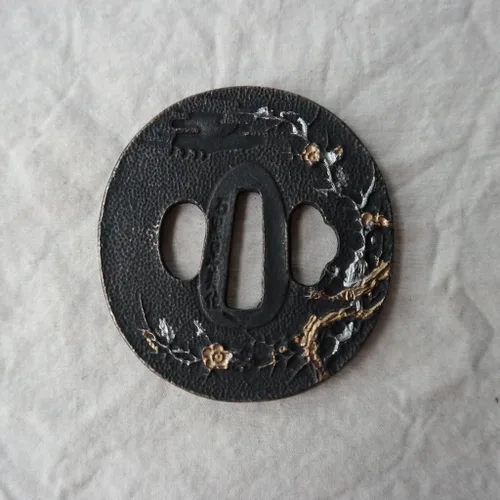 Miniatura 11 de Japanese Katana Sword Guard (Tsuba) - Hand-Forged Alloy Samurai Tsuba 3.2", Authentic Iaido Accessory for Sword Collection, Durable Fitting