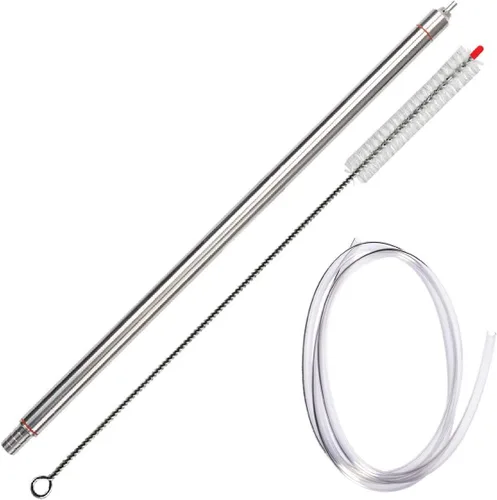 Kit profesional de llenado de botellas con resorte de acero inoxidable de 14 pulgadas con tubo NSF de 6.5 pies y cepillo de limpieza, equipo de