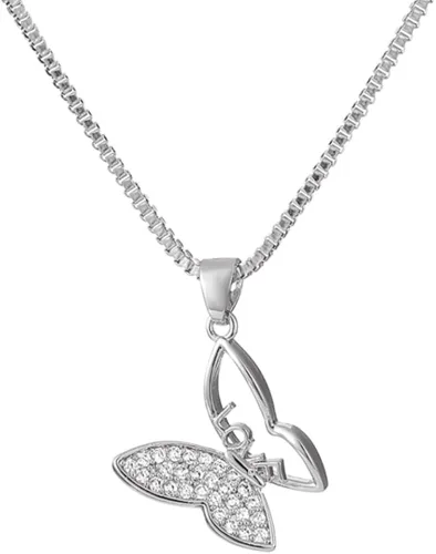 IPMIDZHI Collares de mariposa chapados en forma de gargantilla con dije de diamante, regalo para el día de San Valentín, mujeres, adolescentes y
