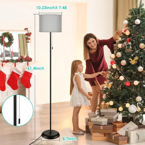 Miniatura 4 de FOLKSMATE Lámpara de pie para sala de estar, moderna lámpara LED de pie simple, luz alta minimalista para dormitorio, oficina, habitación de los Gris