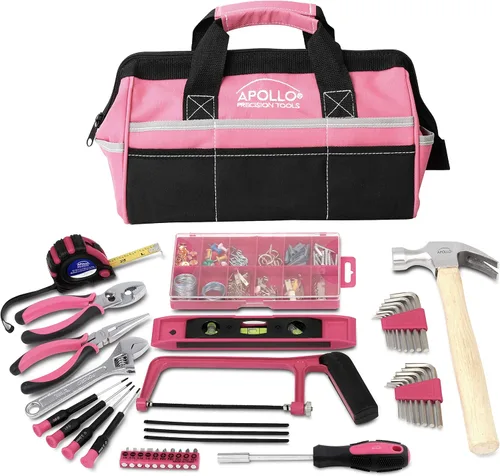 Apollo Tools DT0020P - Juego de herramientas para el hogar de 201 piezas, incluye sierra para metales, surtido para colgar cuadros y selección de