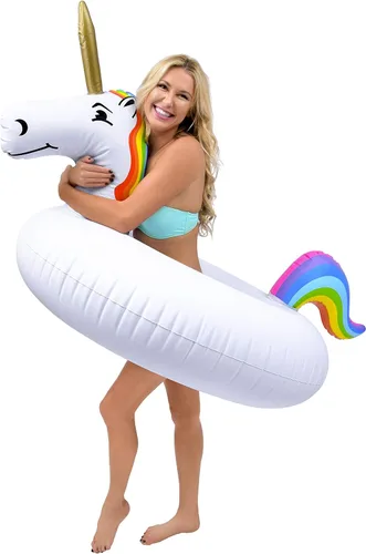 GoFloats Flotador de piscina de unicornio para fiesta, balsas inflables, adultos y niños