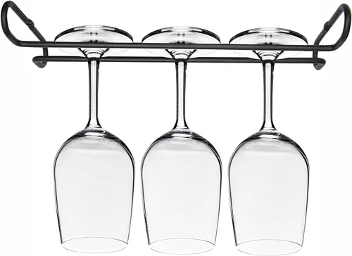 Miniatura 2 de Estante para copas de vino de 10 pulgadas debajo del gabinete, estante para almacenamiento de copas colgantes, organizador de vasos con secado