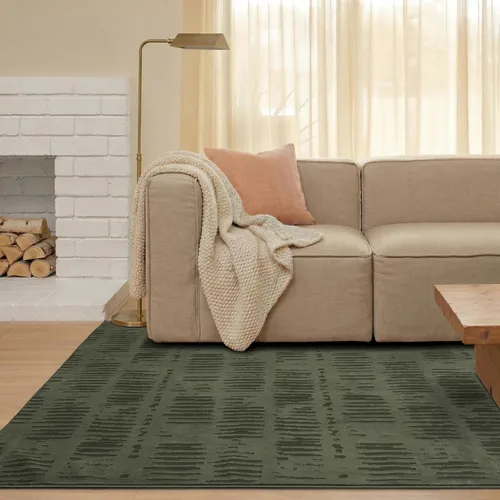 Miniatura 11 de Revival Rugs Alfombra Shell de 4 x 6 pies para cocina, dormitorio, comedor, lavable, 100% reciclada, certificado Oeko-TEX, moderna, pelo mediano