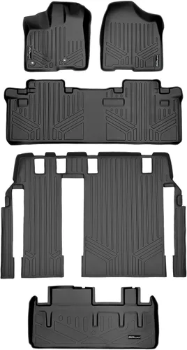 Miniatura 60 de SMARTLINER Alfombrilla de suelo para maletero de carga para todo tipo de clima, detrás de la segunda fila para Toyota Sienna 2011-2012