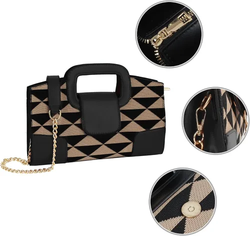 Miniatura 67 de ZLMBAGUS - Bolso de mano para mujer, diseño vintage con solapa y asa, de piel sintética, para llevar al hombro