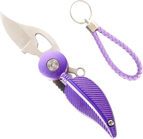 Miniatura 6 de Cuchillo de bolsillo para mujer, color rosa, cadena, mini, bonito accesorio para llaves Rosado