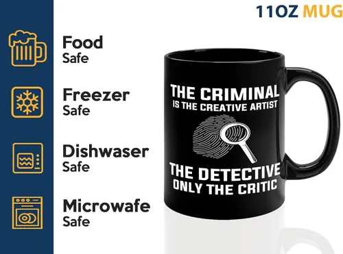 Miniatura 4 de Taza de café detective de 11 onzas, color negro