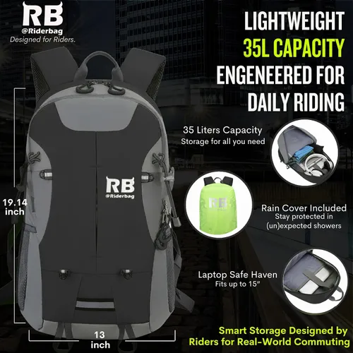 Miniatura 7 de Mochila reflectante para motocicleta – Bolsa EDC de alta visibilidad para motociclistas, desplazamiento nocturno, viaje, equipaje con compartimento
