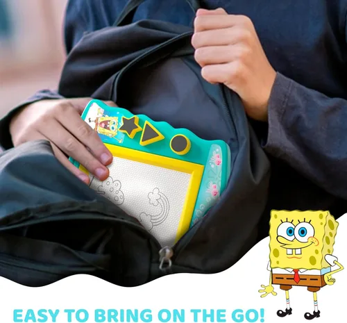 Miniatura 5 de Pizarra magnética de dibujo de Bob Esponja con lápiz óptico y 3 sellos, para niños o niñas