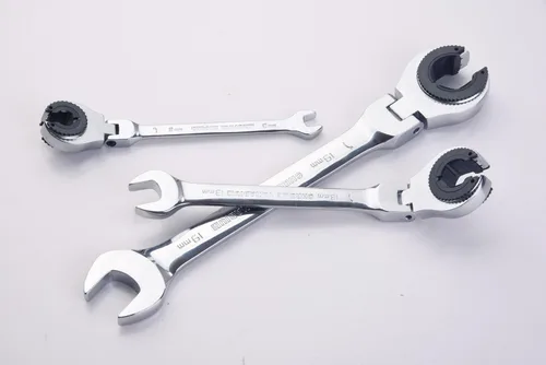 Miniatura 5 de FLZOSPER Llave de tubo métrica de 0.354 in, llave de engranaje de cabeza flexible, llave combinada de trinquete
