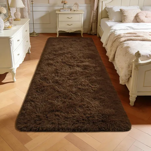 Miniatura 30 de Przemy - Alfombra mullida para dormitorio y sala de estar, alfombra de 4 x 6 pies, beige, alfombra de pelo largo suave y esponjosa, alfombra
