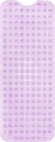 Miniatura 34 de ENKOSI Tapete de baño antideslizante, extra largo de 40 x 16 pulgadas, tapete antideslizante grande para bañera y ducha con ventosas y agujeros