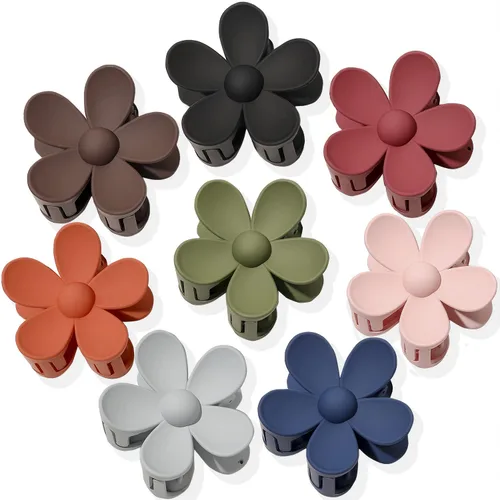 Miniatura 8 de Pinzas para el cabello de flores, 8 unidades, pinzas grandes para mujeres y niñas, cabello grueso y delgado, agarre fuerte, antideslizante, gran