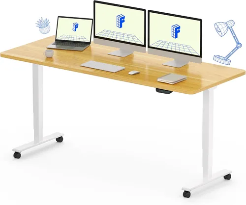 Miniatura 25 de FLEXISPOT E6 MAX - Escritorio de pie de 3 etapas de madera maciza con doble motor de 48 x 24 pulgadas, capacidad de peso de 330 libras, escritorio